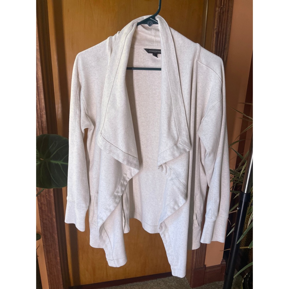 Banana Republic Women S Cream Open Front Waterfall Draped Cardigan Sweater Fairy
